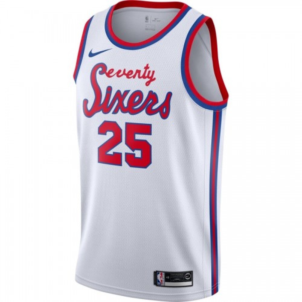 Men's Philadelphia 76ers Ben Simmons #25 White Hardwood Classics Finished Swingman Jersey-Pro Kit Vault | Brand New 26/27 Sports Jerseys